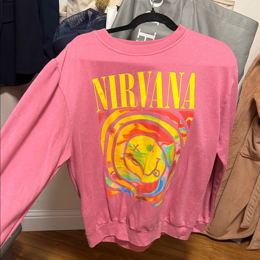 Urban Outfitters Pink Nirvana Graphic Sweatshirt - Picture 2 of 6